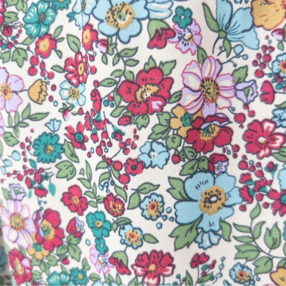 Entro Floral Ruffle Sleeve Long Sleeve Blouse Multicolor Boho Top Medium - Picture 4 of 9